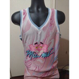 Men's Pink Panther Miami Basketball Jersey #3 Size Small S Pink